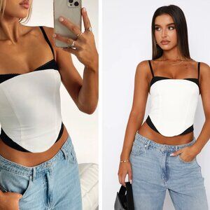 White Fox Boutique Black and White Crop Top